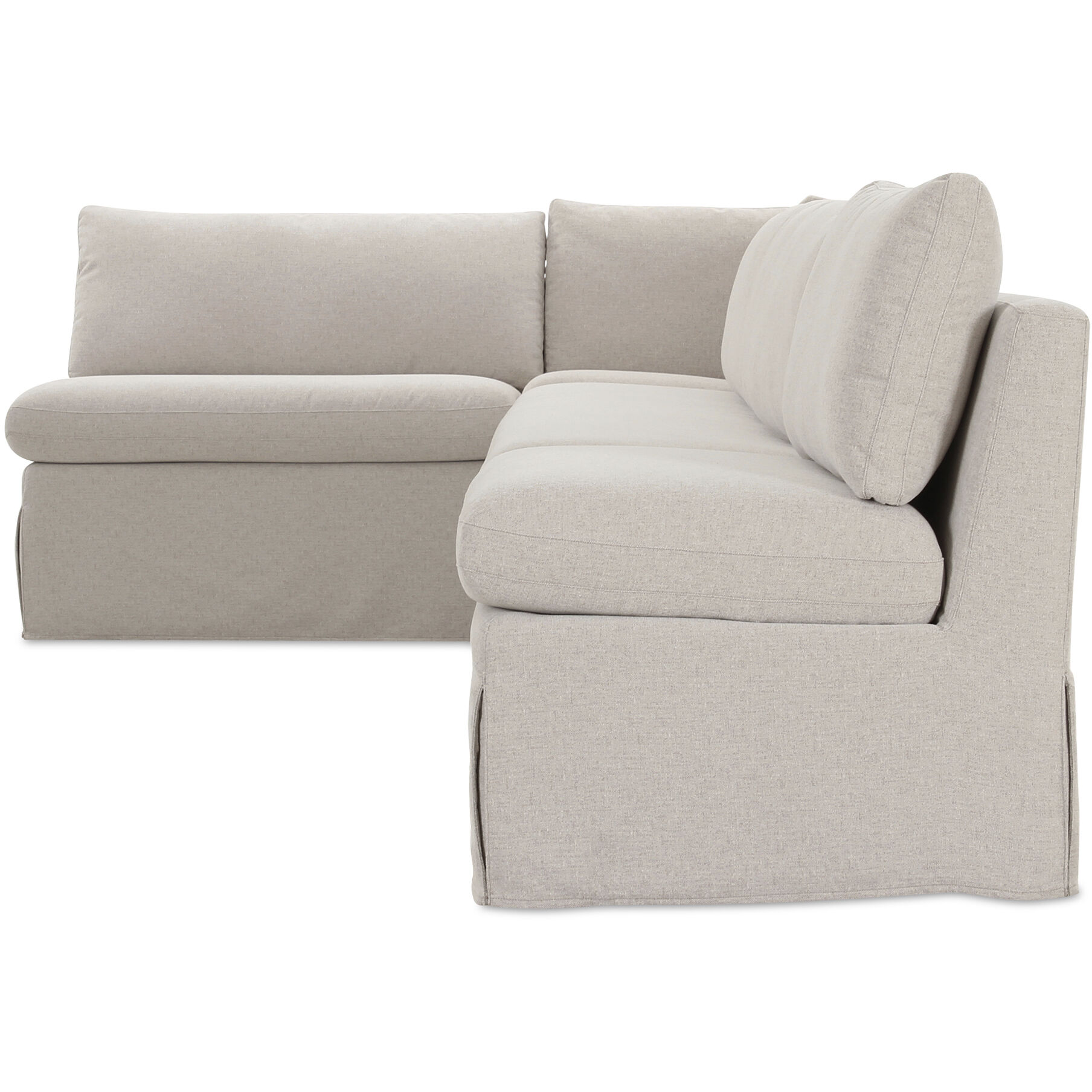 Fable Beige Slipcover Dining Banquette, L-Shape